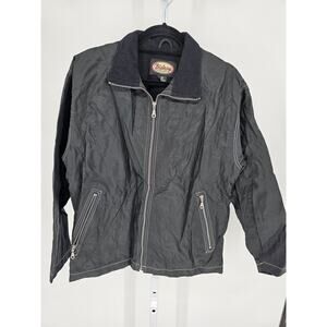 Bishop Mens Sz S Zip Up Warm Utility Jacket Coat Black Reflective